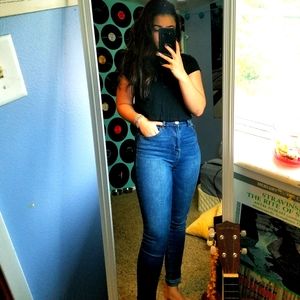 dark blue skinny jeans